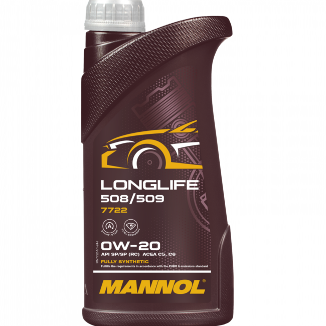 Mannol Longlife 0W-20 Motoröl 20 Liter (4x5L) – VW 508 00 / 509 00, ACEA C6, Für Moderne Motoren
